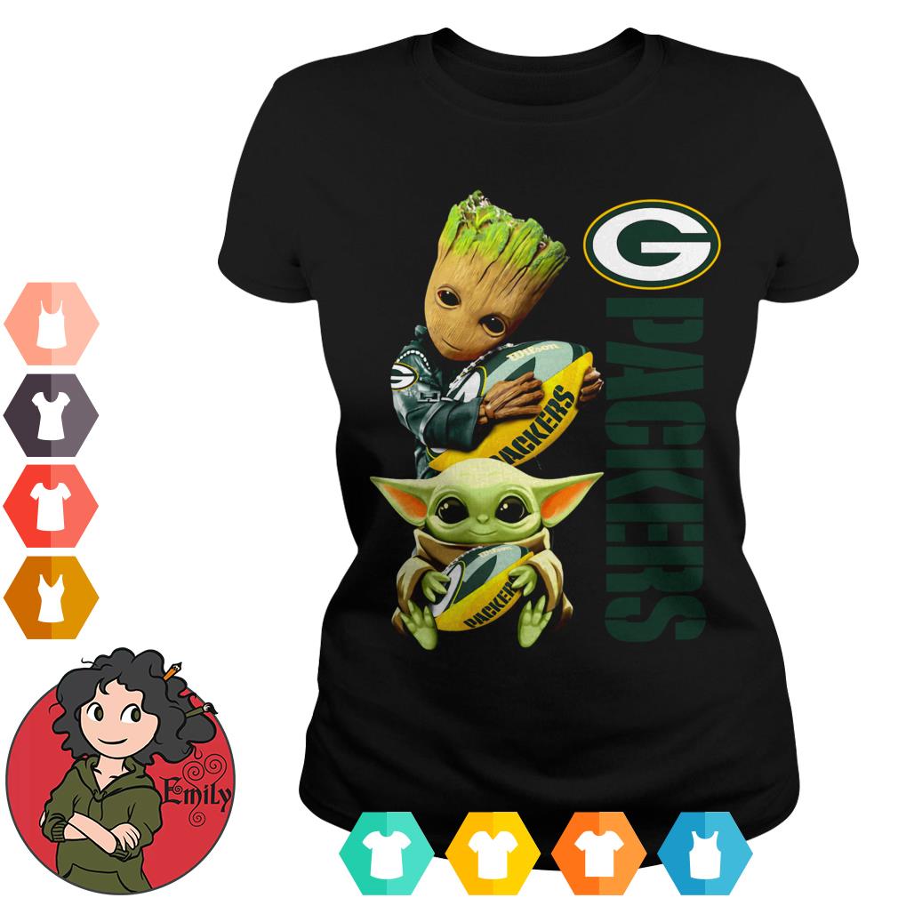 Buy Baby Groot and Baby Yoda hug Green Bay Packers shirt For Free