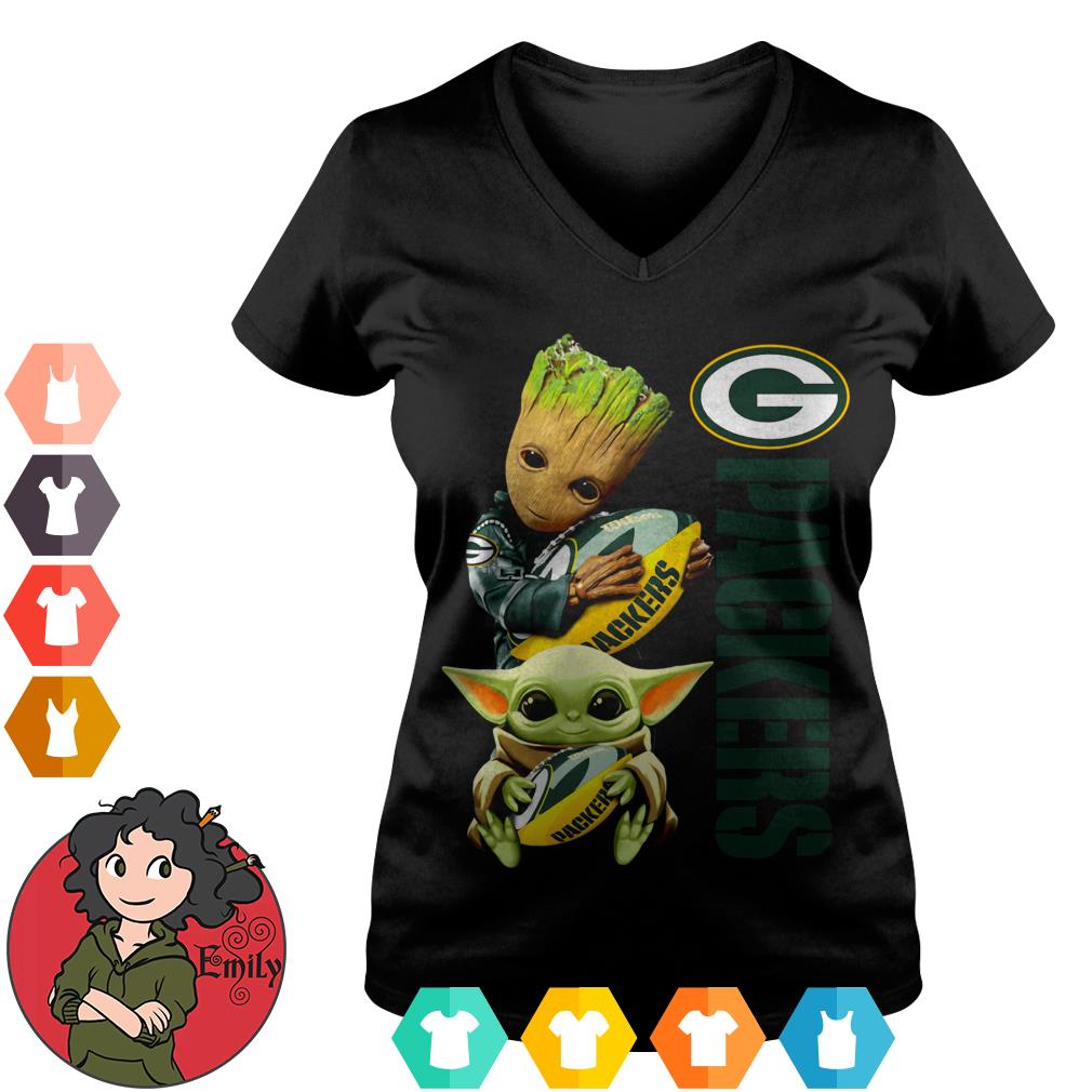 Baby Yoda Hug Green Bay Packer Shirt