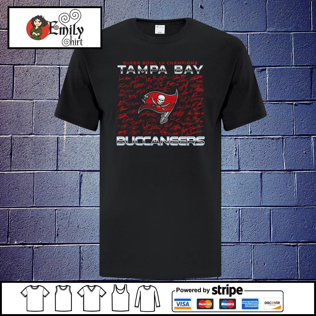 Tampa Bay Buccaneers super bowl lv champions signatures shirt