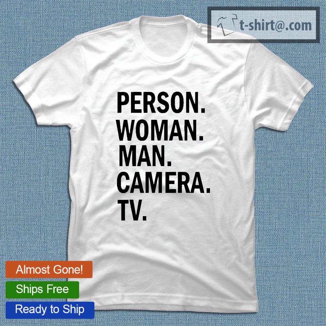 person man woman camera tv shirt