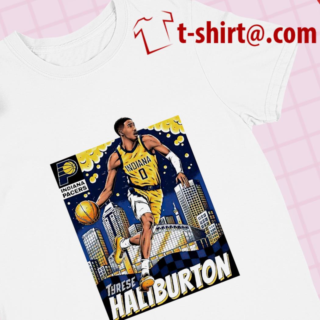 Indiana Pacers Haliburton Cityscape funny 2023 T-shirt