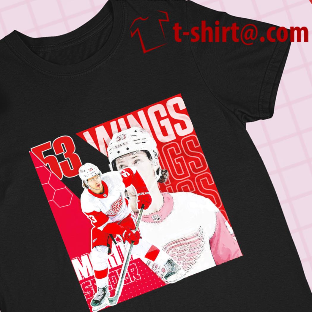 Moritz Seider 53 Detroit Red Wings ice hockey poster 2023 shirt