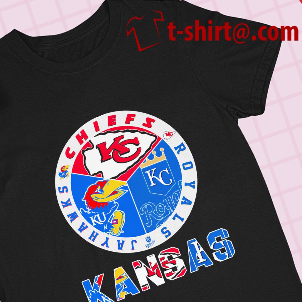 Design kansas circle logo sport teams Chiefs royals jayhawks shirt, hoodie,  sweater, long sleeve and tank top