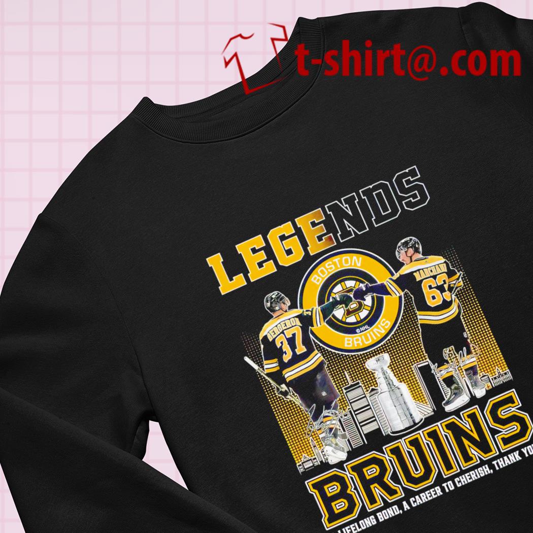 Best legends Boston Bruins ice hockey 37 Patrice Bergeron and 63 Brad  Marchand signatures shirt – Emilytees – Shop trending shirts in the USA –  Emilytees Fashion LLC – Store  Collection
